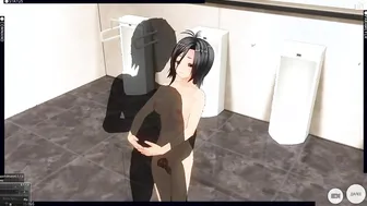 3D ANIMATED cunt with mouth Caught into Club Bathroom and Fuck with Cummed