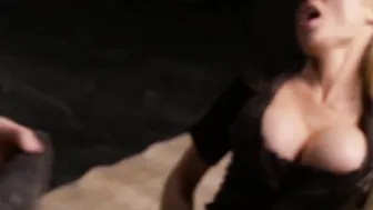 Vulgar blonde cop getting her hands on a yummy dong