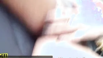 Gigantic jugs blonde sexy fucks with a random dude