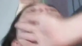 Young coeds with no titties grab at humongous penis and