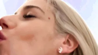 Small blondie Nesty takes a big cock and fucks it