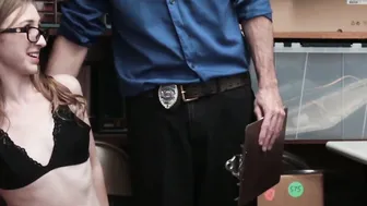 Teenstole.com - Nervous eighteen shoplifter Gracie May Green inside glasses boned by a LP officer