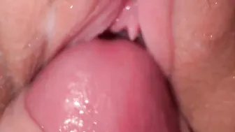 Dirty creamy bitch squirts and getting cum on 18 yo freaky