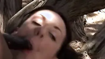White whore getting her vagina screwed from the back while