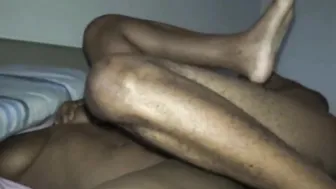 Late night sex leads to cum in young black snatch