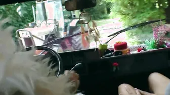 German Milf pick up from mature pervert man into outdoors