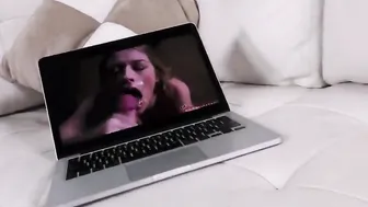 Big Boobed bj GF humps pillow into underwear before blowjob