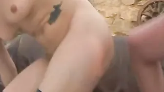 Hot whore wearing stunning african tights getting a penis fucking