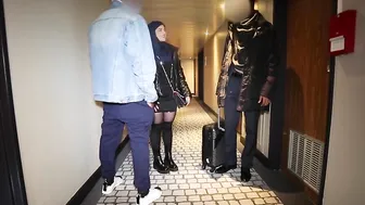 Iranian hijab Nadja getting anal boned into the bathroom and