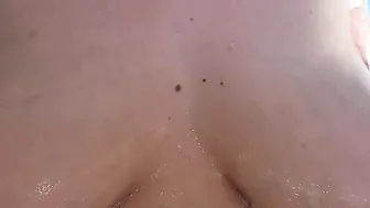 I wash my huge titties into the bathtub