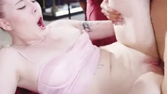 babe Blonde Teenagers Mimi Slides Her Hair Back To Suck