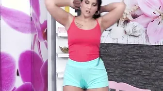 Jennifer Mendes Drenches Her Huge Boobies Inside Peeing