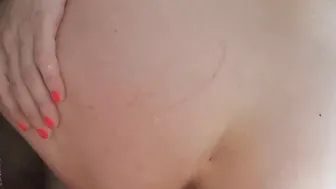 tiny bushy twat getting banged rough from behind into her