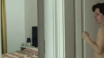 Wifey caught hubby pounding her mature bushy cunt