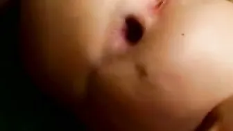Sticks his cock and his toes into her mouth before