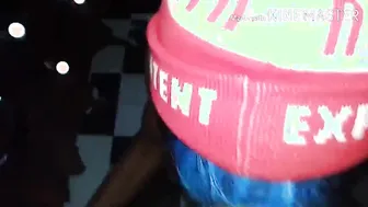 Cock blown  nut swallowed round two