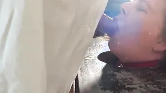 Facefucked into Pillory by penis and a Bad Dragon -