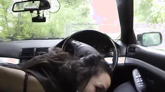 Pickedup ebony hispanic sucks officer penis pov