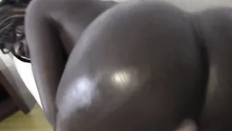 Real Dark Skin Black Milf Facial after Job Interview
