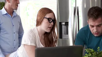 Red-Headed Coed's Classroom Fantasy - Student Gets A Lesson In Pleasure