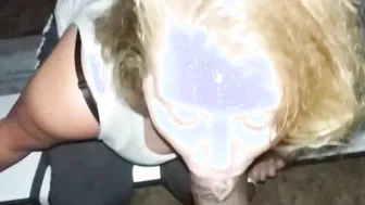 Skinny thick white women blowing and fucking into outside park