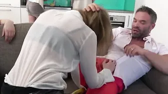 Stepfam getting heated while cocking