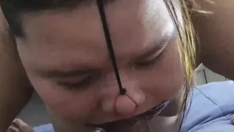 The cum as a mask is very perfect for the face