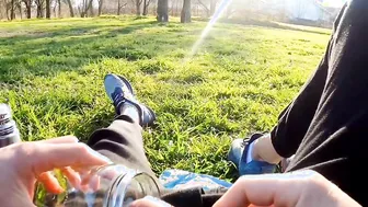 Pising porn video – Drinking piss inside outside high risk into the streets beginner