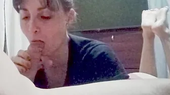 Yummy bj with foot see close up