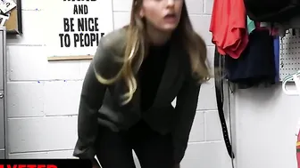 Shoplifter's Daughter Gets A Lesson In Stealing And Fucks The Guard