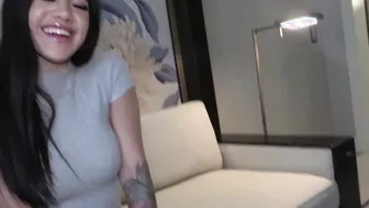 Food Delivery Turns Inside Beauty Hispanic Giving Sloppy Fellatio- DSLAF