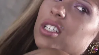 Wild African Diamond getting Fausto Moreno cum into mouth