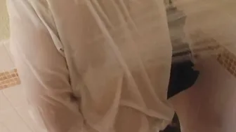 Bathing While Wearing a Uniform Dripping Bdsm