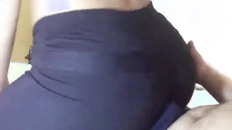 Booty rubbing inside pants till he cum into his lingerie