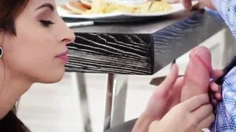 beauty Step Daughter Getting Cum Load from Her Daddy at Breakfast - Shavelle Love - FamSlut