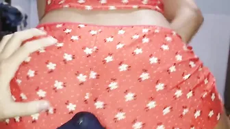 Dry humping prone bone and assjob cum through leggings