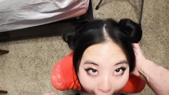 Point of view facefucking Oriental queen