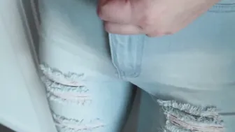 Cumming into my denim jeans and panty after rubbing my clitoris