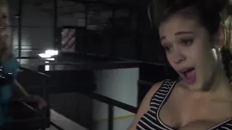Gigantic boobed naked blondie Danielle Mathers and GFs settled a party on a bus
