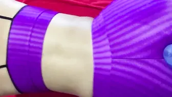 Shiny spandex shorts dry humping doggy style cum into leggings cummed