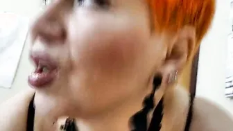 Stunning ginger cougar with a strong penis inside her mouth))