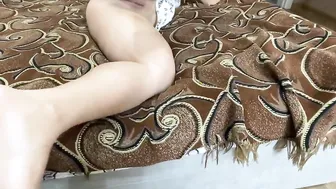 My stepmom lies and plays with her twat and butt