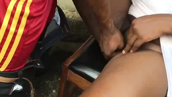 Amateur african teenage chick caught nailed with the landlord.