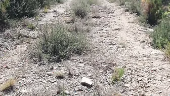 Risky masturbation on a hiking trail