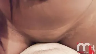 Sticky white cum on black booty