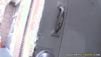 Candy Stick Blows And Plowed Long Penis At A Gloryhole