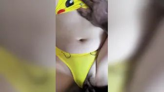 sexy french cunt with mouth with pikachu cosplay gets fucked