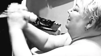 jerking off a gigantic fat penis to a jizzed
