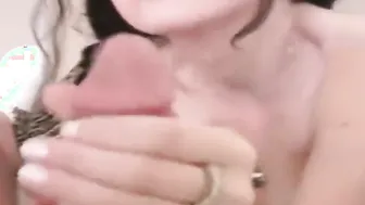 point of view hand job 19 yo jacks off cock