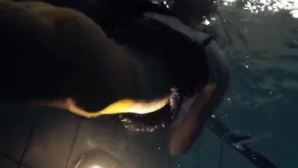 Russian Teen Beauty Exposed in Pool - Underwater Erotica with Fishnets